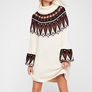 Free People Scotland Fair Isle Sweater Dress S